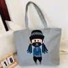 Bolso de Hombro Nuevo Estampado, Bolso de Lona para Mujer de Mano, Bolso Tote Estilo Coreano de Gran Capacidad, Bolso Artístico para Estudiante