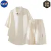 Traje de Polo de Manga Corta para Hombre Talla Grande Marca Nasa Moda Verano Nuevo Casual Trendy Conjunto de Dos Piezas con Shorts