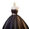 Vestido de Noite Sem Alças 2026 Novo Estilo Banquete Elegante Emagrecedor Apresentador Estilo Fada Prova de Arte Socialite Vestido de Festa para Mulheres