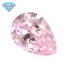 Huagang Gem em forma de pêra 5A luz rosa zircão pedra nua Wuzhou Artificial em forma de gota Haoshi fundo pontiagudo CZ broca