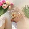 Bolsos de mano al por mayor coreanos transfronterizos, nueva colección de verano 2026, bolsos tote tejidos casuales con asas de cuerda de algodón