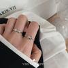 Coreano S925 Sterling Silver Girl's Bow Ring Niche Design Doce Fresco e Fresco Anel de Dedo Anel de Dedo de Comida Anel de Dedo