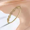 Pulsera de Cobre Chapada en Oro con Circonita 2024 Pulsera de Nariz de Cerdo Moda para Mujer Joyería Versátil Pulsera de Moda