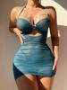 Comercio Exterior Transfronterizo Nueva Lencería Sexy Europea y Americana Malla Transparente Halter Vestido Ajustado Sexy Deseo Puro Falda de Cadera