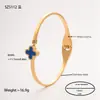Joyería para Manos Europea y Americana Anillo Geométrico Corte de Línea Árbol de la Vida Diamante de Barro Incrustado Accesorios de Pulsera Pulsera de Acero de Titanio para Mujeres