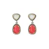 Pendientes de Aleación Bi-tono Vintage Desgastado con Resina de Textura Natural Pendientes Geométricos Triángulo Ovalado Transfronterizos Venta al por Mayor