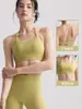 Top Regata Esportivo Decote Halter com Sensação de Segunda Pele Feminino Top Sutiã para Yoga Moda Europeia e Americana Costas Bonitas Sutiã Push-Up com Bojos Fixos
