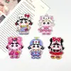 Acrílico Nuevo Verano Dopamina Doble Cola de Caballo Chica Qoqo Parche Broche Pin para el Cabello Insignia Imán para Nevera