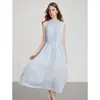 Vestido Plissado Trançado Vazado 2025 Verão Novo Estilo Relaxado Estilo Férias Vestido Reto Elegante Roupa de Férias