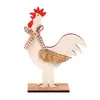 Decoração de Produto de Páscoa Mingguan Decoração Criativa Escandinava para Casa Ornamentos de Casal de Galos de Madeira