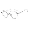 Gafas de titanio puro estilo celebridad de internet, ultraligeras, para mujer, monturas redondas de alta gama, aspecto natural, aptas para lentes graduados