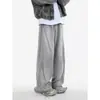 Pantalones deportivos casuales de peso pesado estilo americano con degradado y pierna curva para hombre, pantalones deportivos de pierna ancha de tendencia para primavera/otoño, pantalones largos holgados de pierna recta