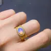 Venda Direta da Fábrica Venda Quente Transfronteiriça [Anel de Opala Natural Super Bonito] Cristal de Cor Bonita Pedra Principal Boa 6x8mm