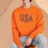 Sudadera de cuello redondo transfronteriza con estampado de EE. UU. Amazon Wish Venta al por mayor Producto de Temu Borgoña