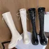2026 Botas Trendy Chic Estilo Coreano Botas Martin de Instagram Botas para Mujer Hasta la Rodilla Suela Gruesa Botas de Caña Alta Botas Adelgazantes que Aumentan la Altura