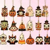 Novos enfeites pequenos de madeira para Halloween (abóbora, gato preto e fantasma) para decoração de parede de casa, de origem transfronteiriça
