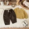 Moletom Infantil Primavera e Outono 2026 Novo Estiloso Tendência Desenho Animado Manga Longa Pulôver Roupa Infantil Roupa de Primavera