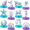 Decoración temática de pancarta con patrón de animales marinos de sirena para fiesta transfronteriza suministros para fiesta temática submarina