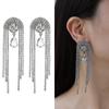 Aretes Kenjie Zirconia Nueva Chapados en Oro Color Oro Zirconio Elegantes Cadena de Garra Fiesta Estilo Europeo y Americano Aretes Atmosféricos para Mujer