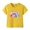 Camiseta Infantil de Algodão com Gola Redonda e Manga Curta Estampada de Pônei Roupa de Bebê Camiseta de Algodão para Meninas Comércio Exterior