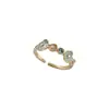 Anillo de Flor Azul Esmaltada para Mujer, Diseño de Nicho con un Toque de Alta Gama, Anillo para Dedo Índice Que Realmente Resalta el Cutis, Anillo Abierto Ajustable