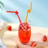 Pajitas artísticas de colores, desechables de un solo uso, largas y curvas, aptas para alimentos, para bebidas y té de leche, seguras para niños, resistentes a altas temperaturas, empaquetadas individualmente