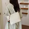 Bolso de axila casual tejido con patrón de rombos y bloques de color, bolso de mano de gran capacidad estilo coreano para el día a día, bolso de hombro tipo tote simple y elegante