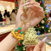 Pingente de Celular Dourado Árvore de Natal Chaveiro de Ouro Puro 999 Decoração de Bolsa Evento Pequeno Presente Atacado Folha de Ouro