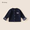 Ropa Infantil Bangxuan Invierno Nueva Llegada Suéter para Niñas Moda Patchwork Cárdigan Infantil Chaqueta de Lana Tejida para Niños Pequeños