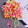 Elásticos de Cabelo Vermelhos com Contas para Meninas, Pequenos Elásticos de Feijão Vermelho, Tamanho Pequeno, Suaves no Cabelo, Elásticos Finos, Acessórios de Cabelo