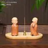 Quemador de Incienso Zen Monje Hui Neng Decoración para el Hogar, Portainciensos para Sala de Té y Mesa de Té, Quemador de Incienso de Sándalo y Madera de Agar, Quemador de Incienso Repelente de Mosquitos