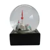 Bola de Cristal Personalizada Bola de Nieve de Ciudad Adorno Transfronterizo Decoración del Hogar Globo de Agua Artesanía de Resina Adorno de Escritorio