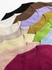 Hilo Lentejuelas Cuello Redondo Sin Costuras Una Pieza Lana Merino Australiana Manga Corta Tejido Mujer t Otoño Nuevo Top Colorido