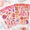 Autêntico Pony Polly Ano Novo Hot Stamping Adesivo para Diário Envelope Vermelho de Bebê Decoração de Álbum de Fotos Adesivo de Quebra-Cabeça Artesanal