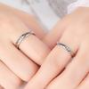 Anillo de Pareja Retro Mantra de Seis Sílabas Tibetano, Anillo Vivo Estilo Plata Tailandesa Antigua, Anillo Simple Sutra del Corazón