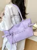 2026 Moda Casual Nueva Estilo Hong Kong Retro Gran Capacidad Color Sólido Bolso de Hombro Cruzado para Mujer Bolso de Mano