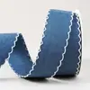 Borda Ondulada Borda Reta Gancho Cor Sólida Dupla Face Overlock Fita Jeans Laço DIY Acessório de Cabelo Decoração de Presente Fita