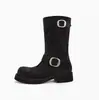 Botas Martin vintage de couro super macio para mulheres, novo modelo 2026, botas de motoqueiro, botas de cowboy western, salto grosso, bico redondo, botinhas curtas com salto bloco