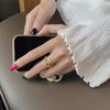 Diseño de Estilo Europeo y Americano ins Anillo Irregular de Plata Esterlina 925 Lujo Ligero Estilo Frío Anillo de Línea de Textura Novia Mismo Estilo
