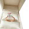 Anillo de Diamante Redondo Zirconia 5A para Mujer Zirconia Anillo de Plata 925 Joyería Ziyu Transfronterizo Europeo y Americano Más Vendido Galvanizado en Oro Real