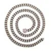 Colar Corrente Cubana Totalmente Cravejado com Diamantes Mais Vendido da Amazon Aço Inoxidável 316L Zircônia Hip-Hop Rap Influenciador Estilo Joias Acessórios