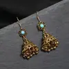 Brincos retrô de estilo étnico que combinam com tudo, brincos elegantes de borla boêmia para férias femininas, brincos longos personalizados europeus e americanos
