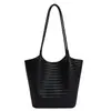 Bolso Tejido de Gran Capacidad para Mujer, Bolso de Oficina, Bolso Tote Primavera y Verano, Bolso Cubo, Bolso de Hombro para Mujer, Bolso de Mano para Debajo del Brazo