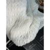 26 Estilo Nuevo de Principios de Primavera Estilo Francés Ambiente Perezoso Mezcla de Lana de Alpaca Ultra Fina Jacquard Manga Corta Cuello Camisa Tejido