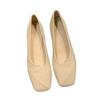 Zhican ~ Sentido del Diseño Zapatos Individuales de Mujer 2023 Nuevo Nicho Cabeza Cuadrada Tacón Bajo Cuero Suave Brisa de Medianoche Boca Baja Zapatos de Leche