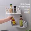 Nuevo estante de almacenamiento con forma de conejo de dibujos animados, estante de almacenamiento para baño, estante de almacenamiento multifuncional sin agujeros para cocina, estante de almacenamiento montado en la pared