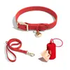 En stock traje de correa y collar impermeable de PVC para perro traje para perro pequeño mediano grande cuerda para pasear perro collar collar