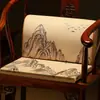 Cadeira de Chá Estilo Chinês em Sequóia com Almofada e Encosto Integrados, Suporte Lombar, Almofada Lombar Espessa Feita Sob Medida