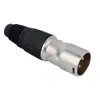 Agulha de cobre preto três núcleos cabeça Kanon febre microfone profissional XLR balanceado cabeça Kanon três núcleos cartão torneira macho e fêmea