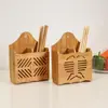 Soporte Drenador para Palillos de Bambú Jaula para Palillos Estante para Palillos Doméstico Caja de Palillos Montada en Pared Estante de Almacenamiento Suministros de Cocina Al por Mayor